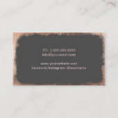 Modern ananas grijs & Roos goud Visitekaartje (Achterkant)