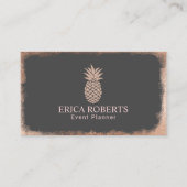 Modern ananas grijs & Roos goud Visitekaartje (Voorkant)