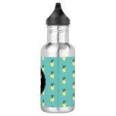 Modern Ananas Illustratie Cirkelvormig Monogram Waterfles (Rechts)