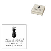 Modern  Ananas Retouradres Bruiloft Ru Rubberstempel (Gestempeld)
