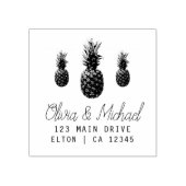 Modern  Ananas Retouradres Bruiloft Ru Rubberstempel (Afrduk)