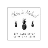 Modern Ananas Retouradres Bruiloft Rubberstempel (Afrduk)