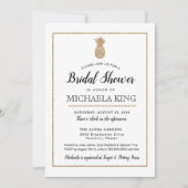 Modern ananas Vrijgezellenfeest, wit en goud Kaart (Voorkant)