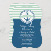 Modern Anchor Nautical Neutral Baby Shower Kaart (Voorkant / Achterkant)