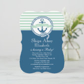 Modern Anchor Nautical Neutral Baby Shower Kaart (Staand voorkant)