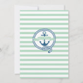 Modern Anchor Nautical Neutral Baby Shower Kaart (Achterkant)