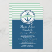 Modern Anchor Nautical Neutral Baby Shower Kaart (Voorkant / Achterkant)