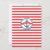 Modern Anchor Nautical Sailboat Boy Baby shower Kaart (Achterkant)