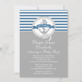Modern Anchor Nautical Sailboat Boy Baby shower Kaart (Voorkant)