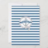 Modern Anchor Nautical Sailboat Boy Baby shower Kaart (Achterkant)