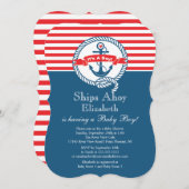 Modern Anchor Nautical Sailboat Boy Baby shower Kaart (Voorkant / Achterkant)