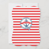 Modern Anchor Nautical Sailboat Boy Baby shower Kaart (Achterkant)