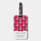 Modern Anchors Pattern Bagagelabel (Achterkant verticaal)