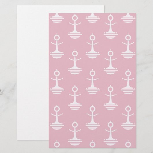 Modern Anchors Pattern Briefpapier (Voorkant / Achterkant)