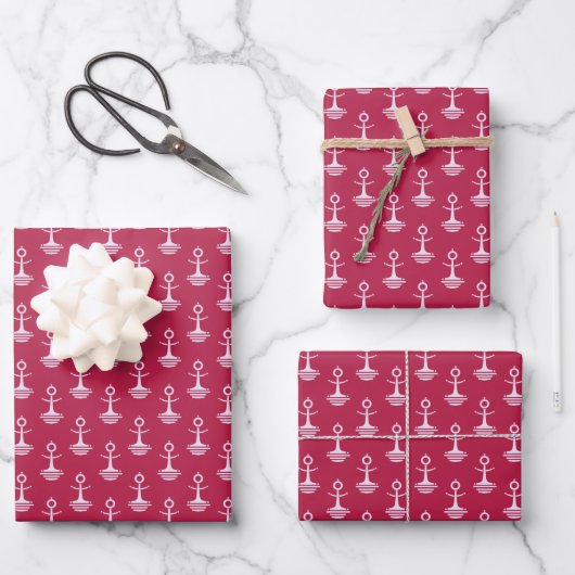 Modern Anchors Pattern Inpakpapier Vel (Voorkant)