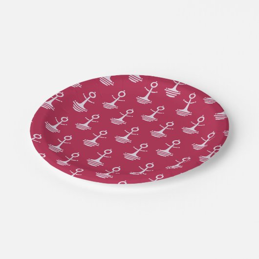 Modern Anchors Pattern Papieren Bordje (Gekanteld)