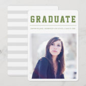 Modern and Bold graduation announcement Green Aankondiging (Voorkant / Achterkant)