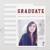 Modern and Bold graduation announcement Maroon Aankondiging (Voorkant / Achterkant)