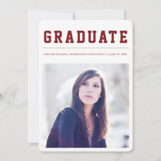Modern and Bold graduation announcement Maroon Aankondiging