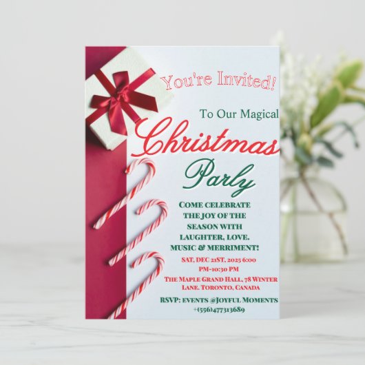 "Modern and Elegant Christmas & New Year Invitatio Bedankkaart (Staand voorkant)