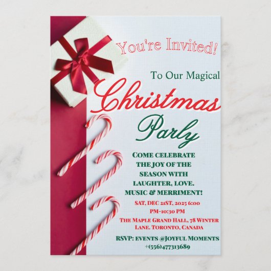 "Modern and Elegant Christmas & New Year Invitatio Kaart (Voorkant)