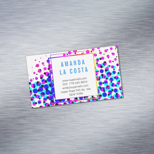 Modern and full of color magnetisch visitekaartje (Voorbeeld)