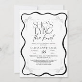 Modern and Minimal Black Bow  Bridal Shower Kaart (Voorkant)
