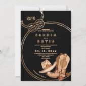 Modern and Minimal Western Cowboy Boots Wedding Kaart (Voorkant)