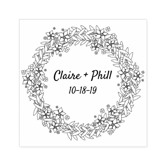 Modern and Minimalist Twigs and Flowers Design Rubberstempel (Afrduk)