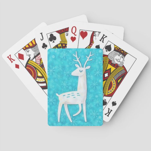 Modern and Retro Style Reindeer Deer Holiday Pokerkaarten (Achterkant)