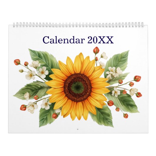 Modern and Stylish Sunflower Monthly Calendar 2026 Kalender (Hoes)