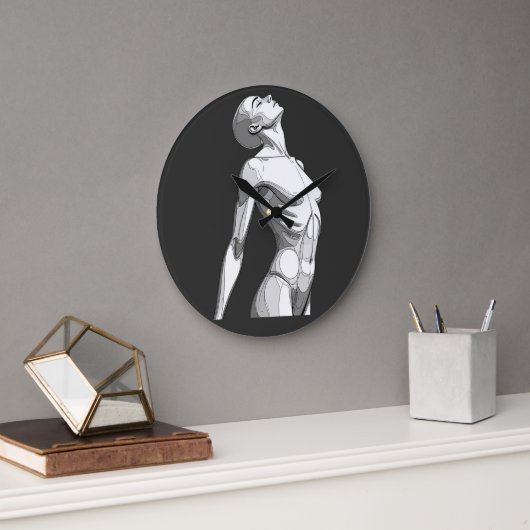 Modern Android Sketch - Minimalist Wall Clock Grote Klok (Kantoor)