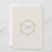 Modern Anemone Twig Fern Eucalyptus Wreath Wedding Kaart (Achterkant)