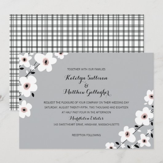 Modern Anemone | Weddenschap Kaart (Voorkant / Achterkant)