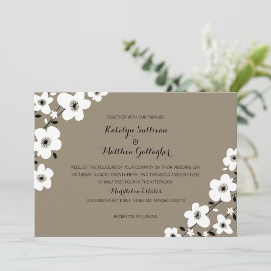 Modern Anemone | Weddenschap Kaart (Staand voorkant)