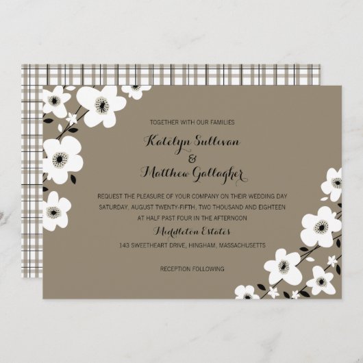 Modern Anemone | Weddenschap Kaart (Voorkant / Achterkant)