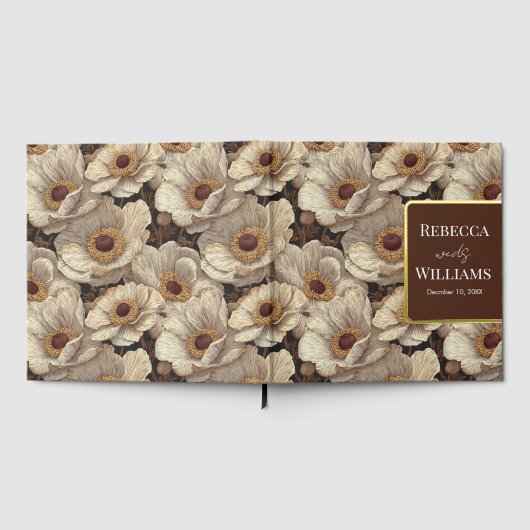 Modern Anemones Accent Fall Wedding Gastenboek (Volledig)