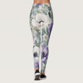 Modern Anemoon- en Eucalyptusontwerp Leggings (Achterkant)