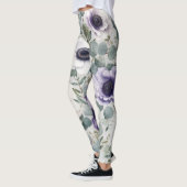 Modern Anemoon- en Eucalyptusontwerp Leggings (Links)