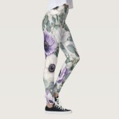 Modern Anemoon- en Eucalyptusontwerp Leggings (Rechts)