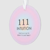 Modern Angel Nummers Numerieke 111 Intuïtie Ornament (voorkant)