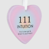 Modern Angel Nummers Numerieke 111 Intuïtie Ornament (voorkant)
