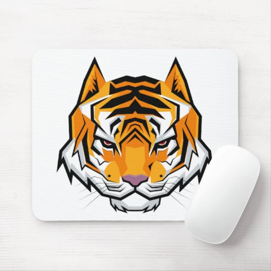 Modern Angry Tiger Head Muismat (Met muis)