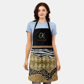 Modern Animal Print Mix patroon Monogram Schort (Gedragen)