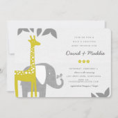 Modern Animal Safari Baby shower Invitation Kaart (Voorkant)