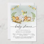 Modern Animal Safari Boy Baby shower Uitnodiging (Voorkant)