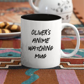 Modern anime kijken gepersonaliseerd tweekleurige koffiemok