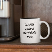 Modern anime kijken gepersonaliseerd tweekleurige koffiemok