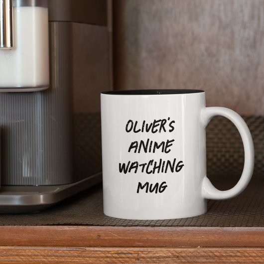 Modern anime kijken gepersonaliseerd tweekleurige koffiemok