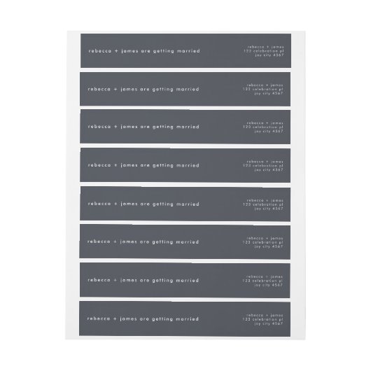 Modern Anthracite Gray Wedding Envelope Adres (Vel)